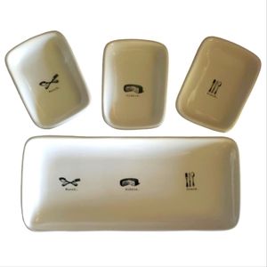 4 piece Rae Dunn Appetizer Set Snack Nibble Munch